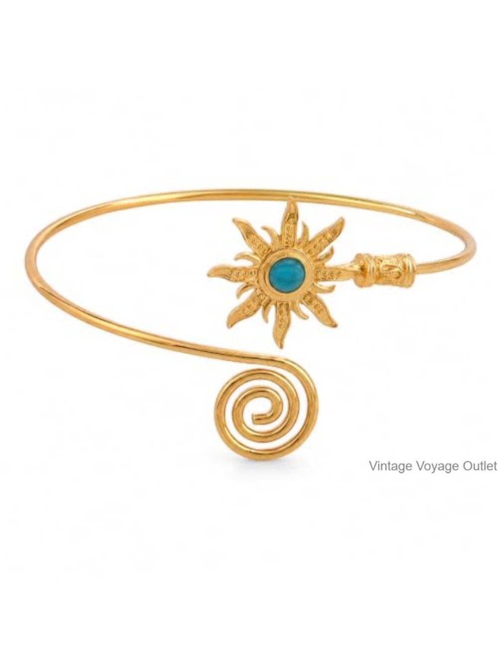 Gold Plated Adjustable Arm Cuff Bracelet Minimalist Alloy Set